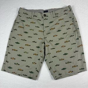 J. Crew Fish Print Tan Shorts